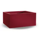 Rechthoekige gekleurde polyethyleen buitenvaas Made in Italy - grijs Viadurini