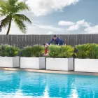 Rechthoekige gekleurde polyethyleen buitenvaas Made in Italy - grijs Viadurini