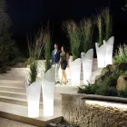 Lichtgevende buitenvaas in wit polyethyleen Made in Italy - Galileo Viadurini