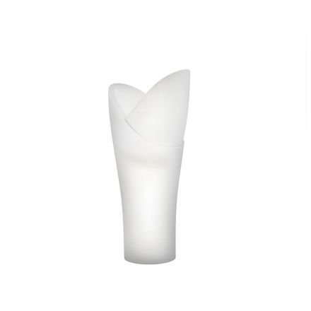 Lichtgevende buitenvaas in wit polyethyleen Made in Italy - Galileo Viadurini