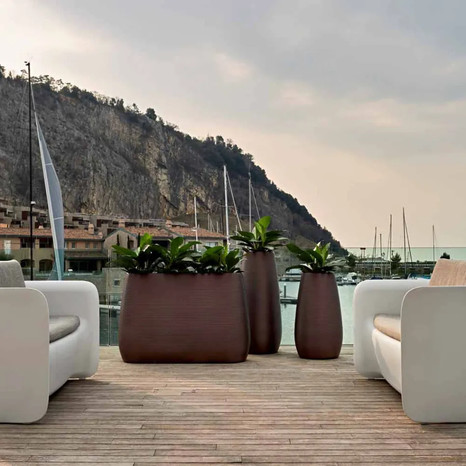 Vaas voor binnen of buiten, plastic plantenbak 3 afmetingen - Pandora by Myyour Viadurini