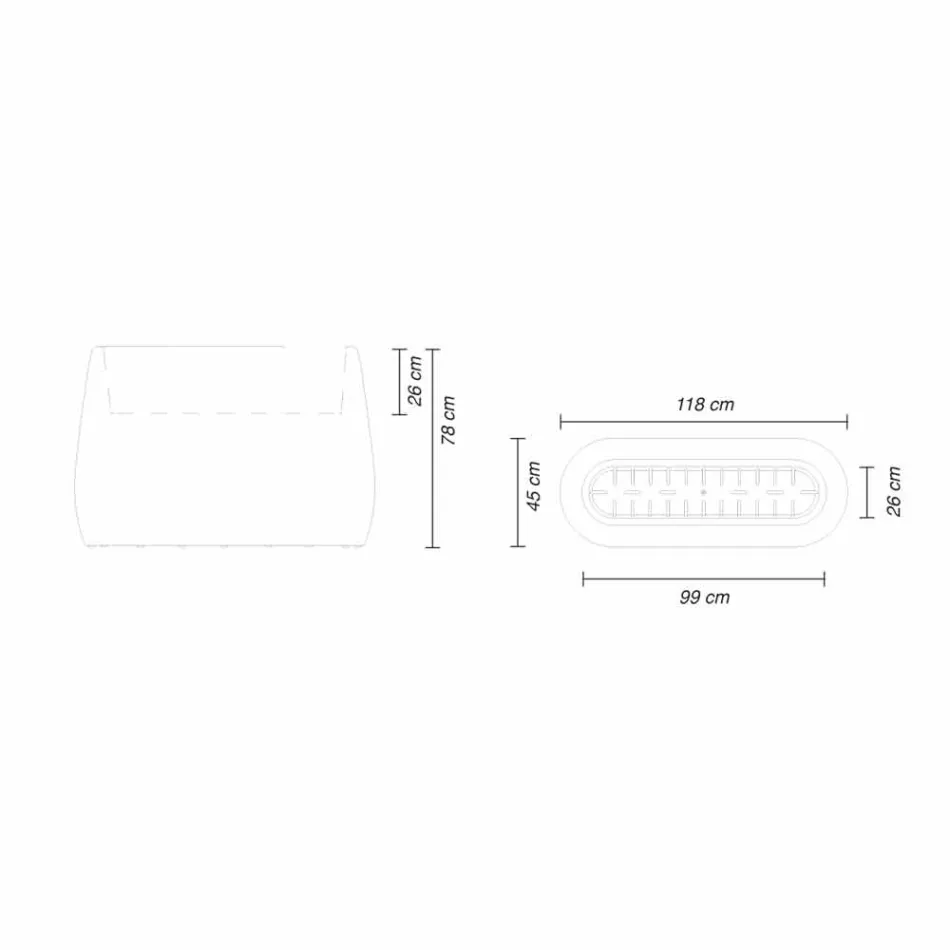 Vaas voor binnen of buiten, plastic plantenbak 3 afmetingen - Pandora by Myyour Viadurini