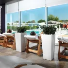 Vierkante buitenvaas in gekleurd polyethyleen Made in Italy - Marilard Viadurini