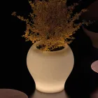 Lichtgevende tuinvaas van albastkleurig polyethyleen, gemaakt in Italië - Lotus Viadurini