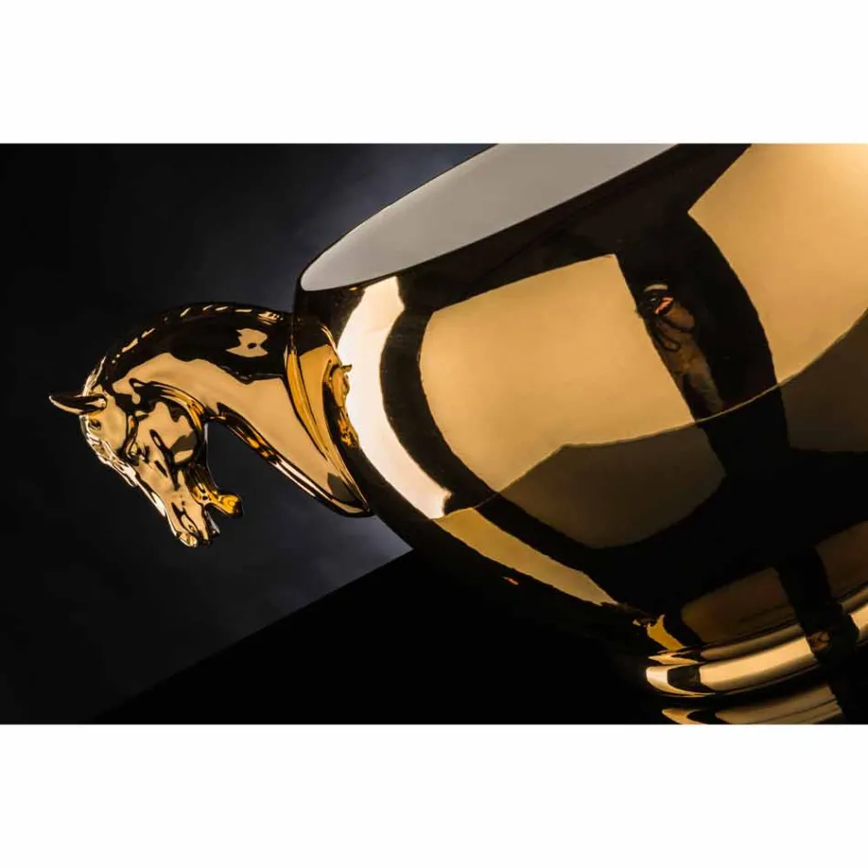 Binnenvaas in wit keramiek of 24-karaats goud, handgemaakt in Italië - Jacky Viadurini