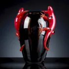 Binnenvaas van gebrandschilderd glas met gekko's handgemaakt in Italië - Geco Viadurini