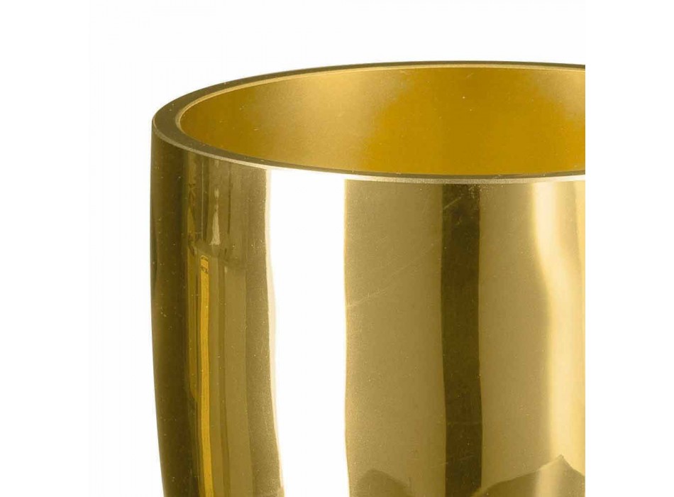 Binnenvaas in geblazen glas met gouden afwerking, handgemaakt in Italië - Taka Viadurini