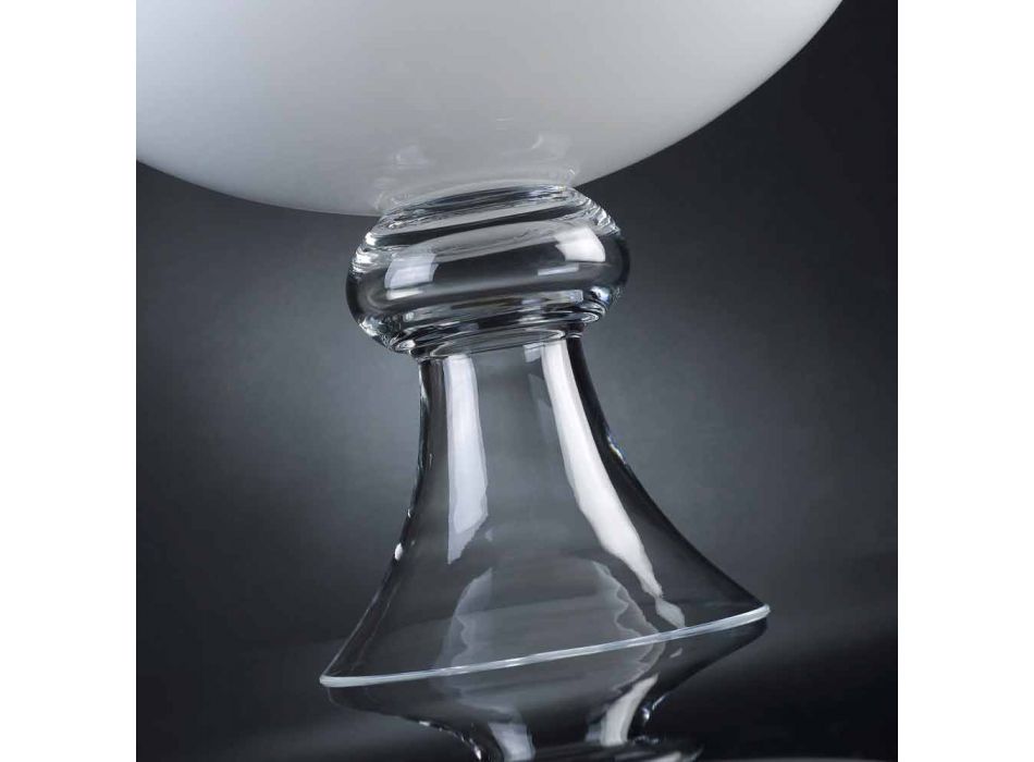 Moderne binnenvaas in wit en transparant glas gemaakt in Italië - Portos Viadurini