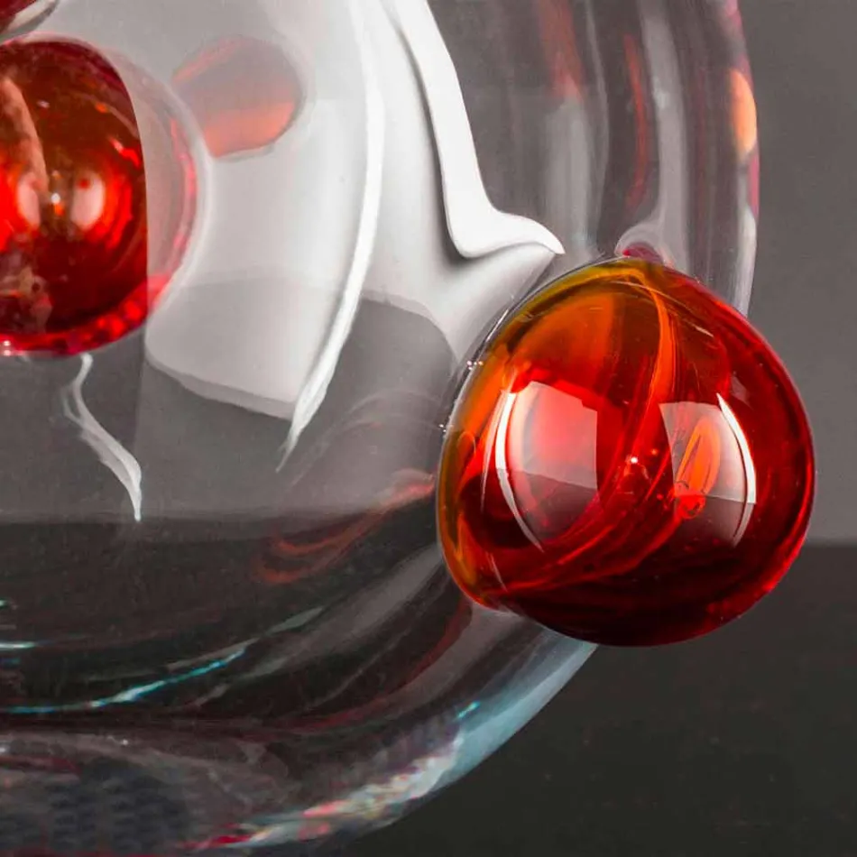 Ronde binnenvaas in geblazen muranoglas gemaakt in Italië - Astore Viadurini