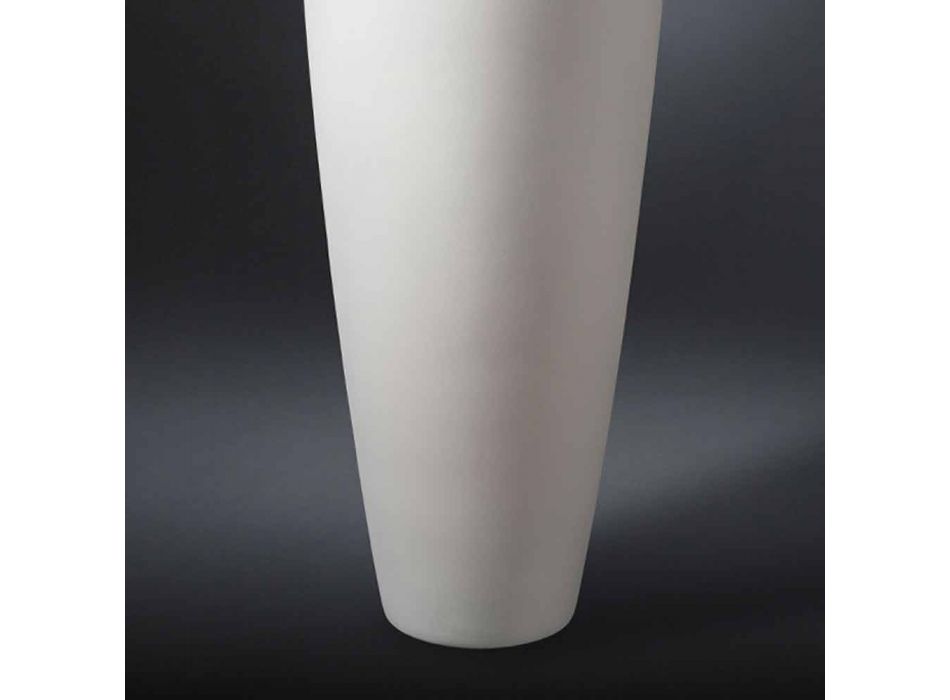 Hoge decoratieve witte keramische vaas gemaakt in Italië - Jacky Viadurini