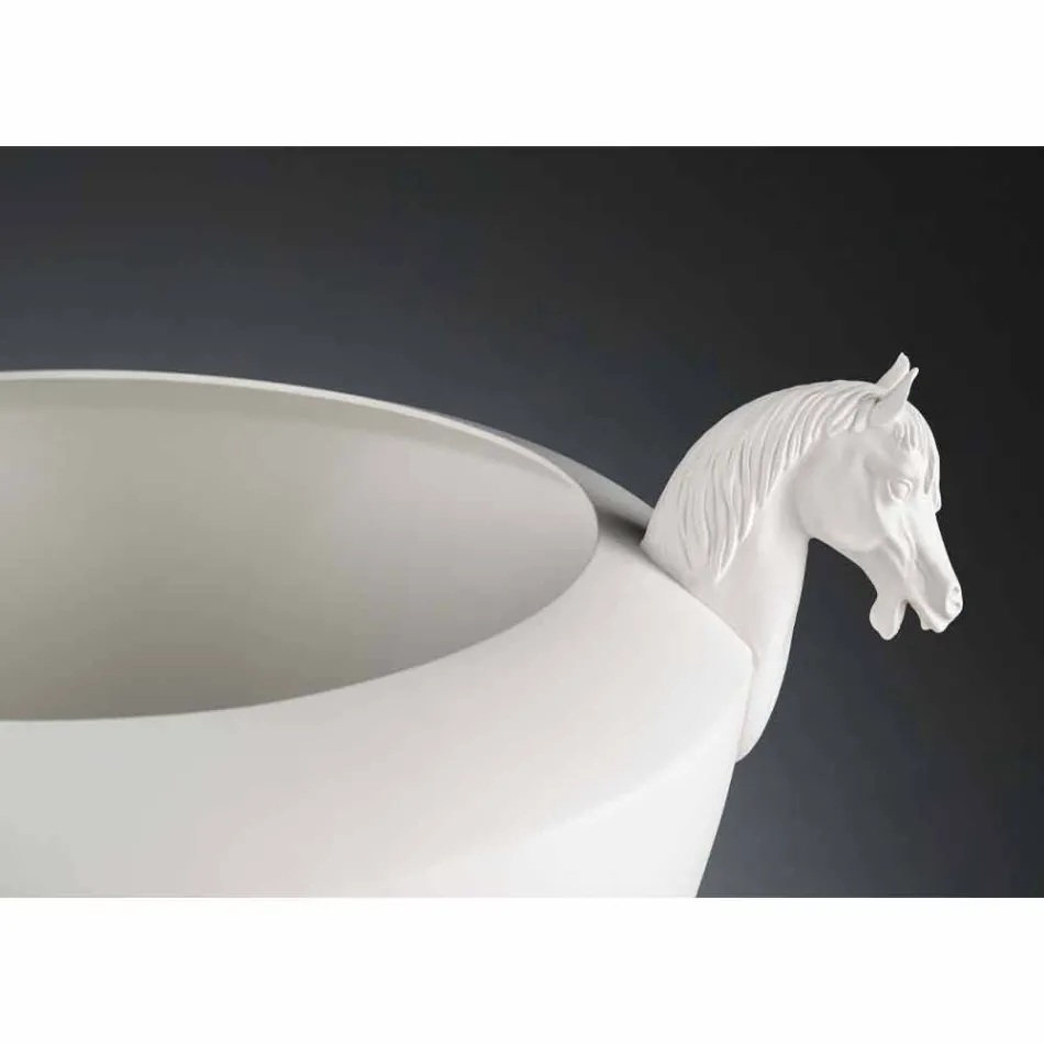 Handgemaakte decoratieve vaas in wit keramiek of 24-karaats goud gemaakt in Italië - Jakcy Viadurini