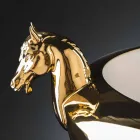 Handgemaakte decoratieve vaas in wit keramiek of 24-karaats goud gemaakt in Italië - Jakcy Viadurini