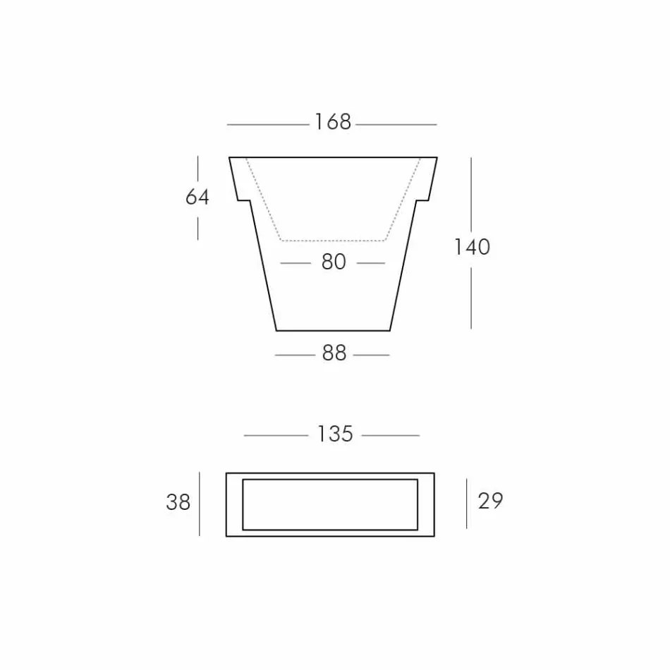 Gekleurde decoratieve vaas Dia De moderne polyethyleen vaas gemaakt in Italië Viadurini