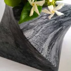 Decoratieve designvaas in Bardiglio of Carrara-marmer Gemaakt in Italië - Prisma Viadurini