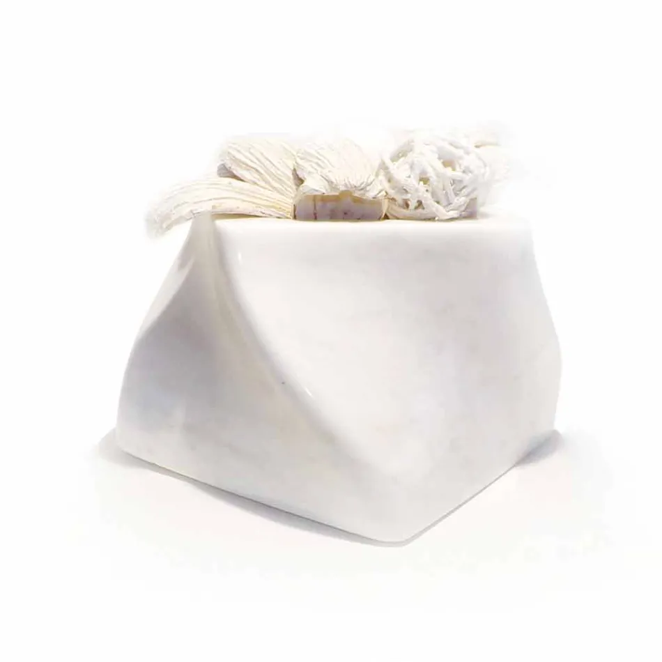 Decoratieve designvaas in Bardiglio of Carrara-marmer Gemaakt in Italië - Prisma Viadurini