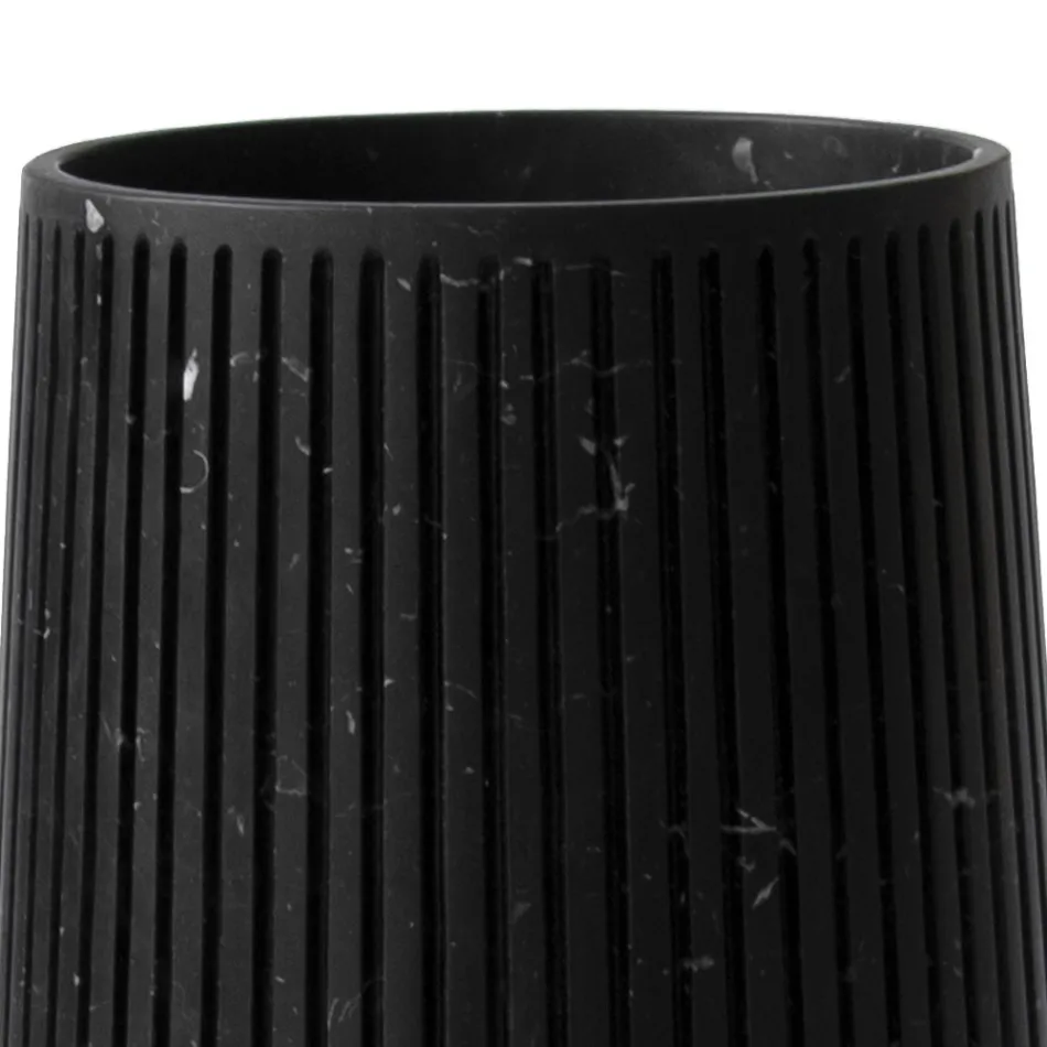 Decoratieve vaas in wit Carrara-marmer of Portoro-ontwerp met strepen - Cairo Viadurini