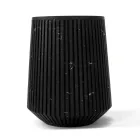 Decoratieve vaas in wit Carrara-marmer of Portoro-ontwerp met strepen - Cairo Viadurini