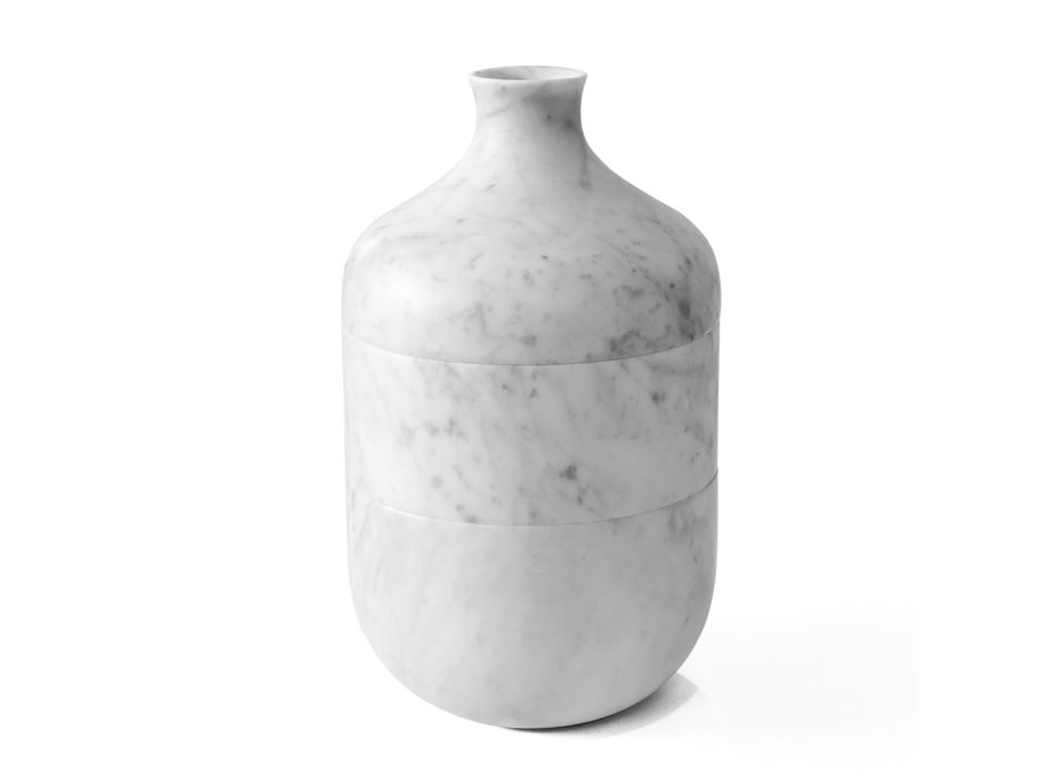 Decoratieve vaas in wit Carrara-marmer Italiaans luxe design - Calar Viadurini