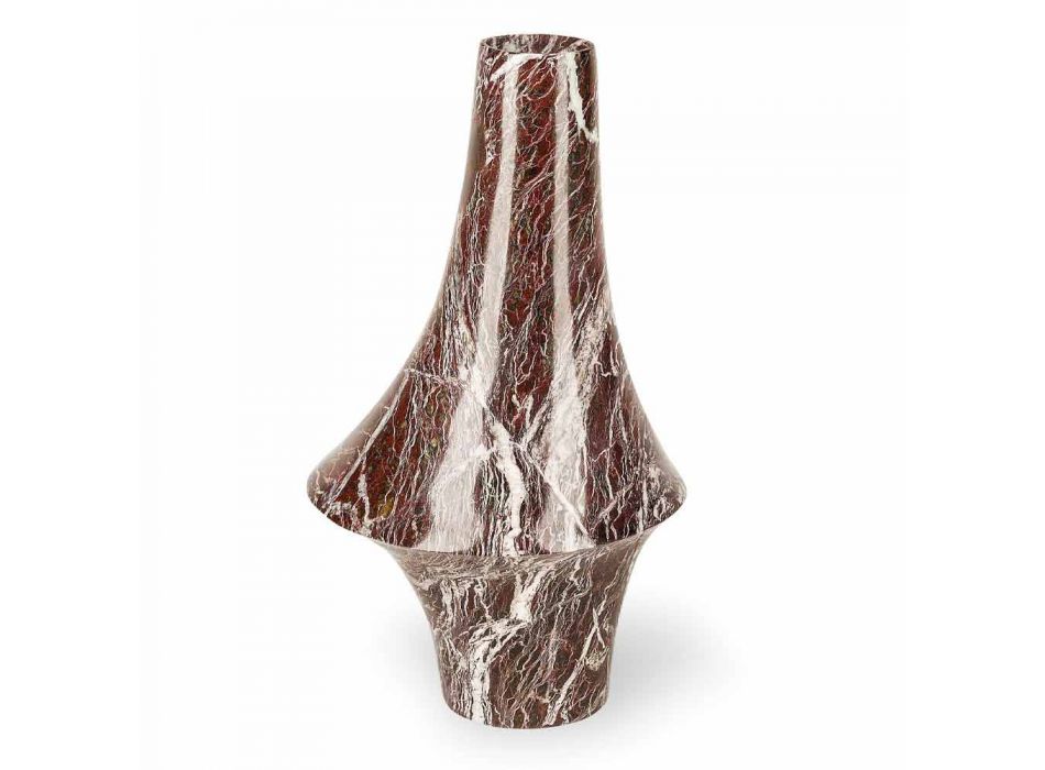 Decoratieve vaas in rood marmer met witte aderen Made in Italy - Origineel Viadurini