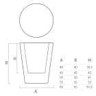 Ronde gekleurde polyethyleen decoratieve vaas gemaakt in Italië - Mengo Viadurini