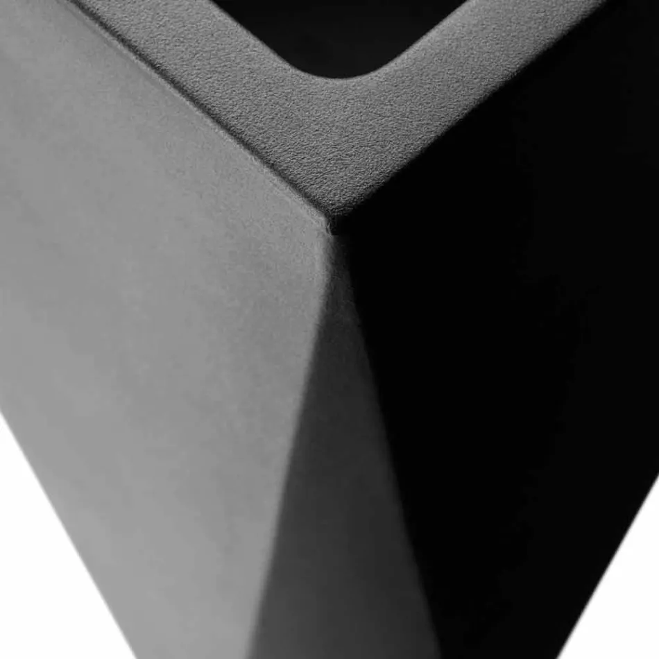 Vierkante designvaas van polyethyleen gemaakt in Italië - Bonina Viadurini