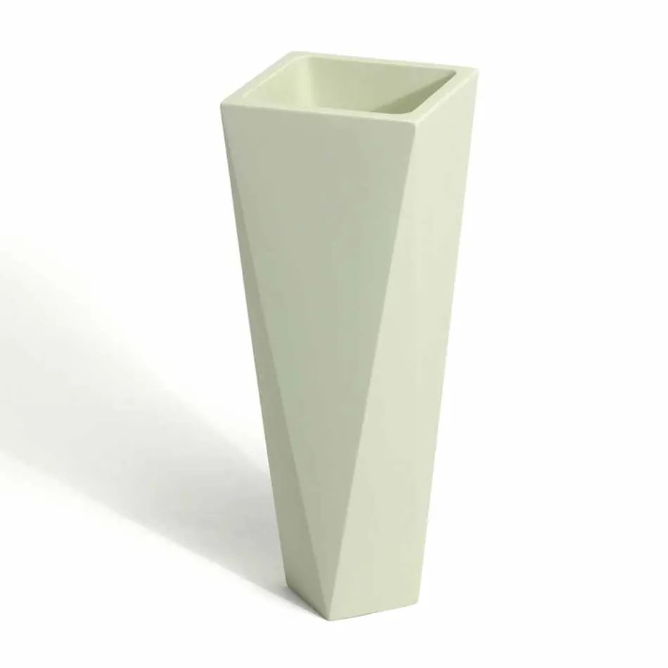 Vierkante designvaas van polyethyleen gemaakt in Italië - Bonina Viadurini