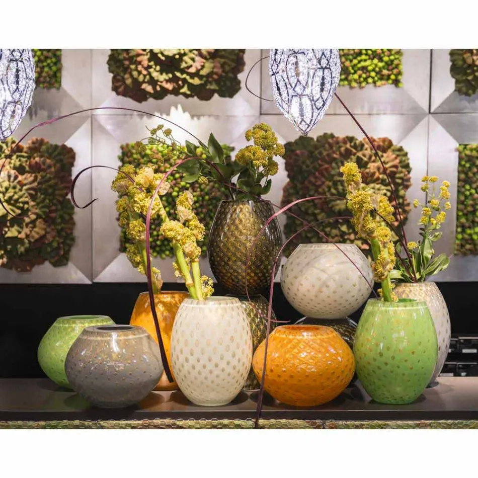 Decoratieve vaas in gekleurd Murano geblazen glas gemaakt in Italië - Barletta Viadurini