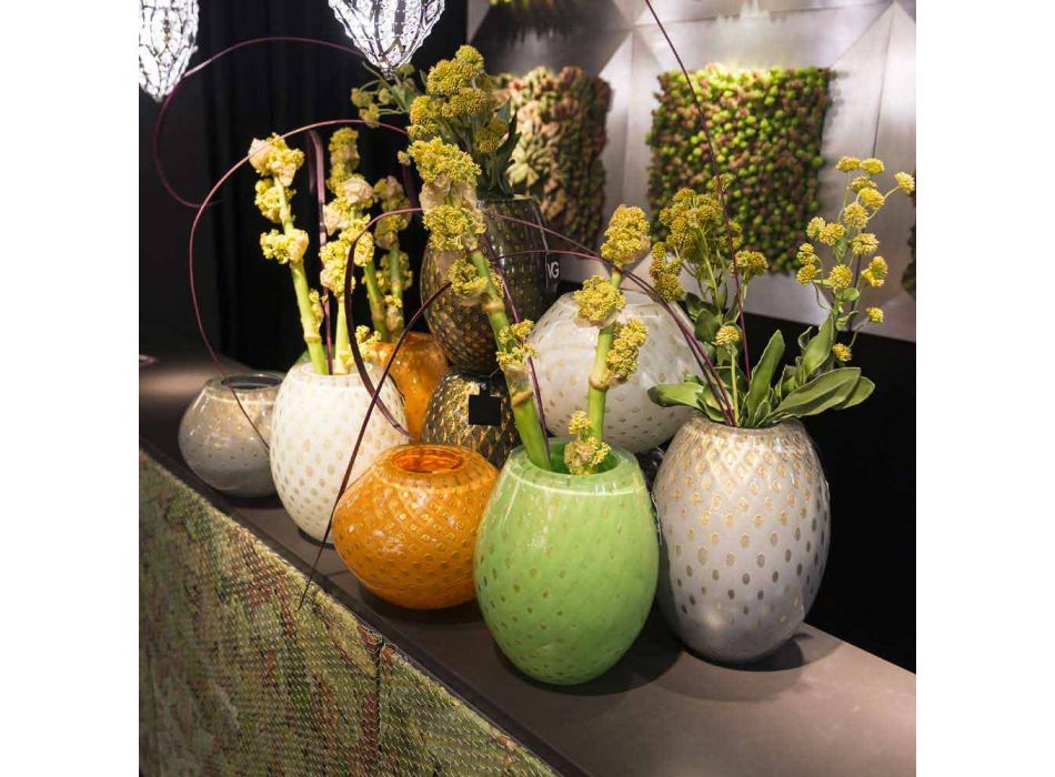 Decoratieve vaas in gekleurd Murano geblazen glas gemaakt in Italië - Barletta Viadurini