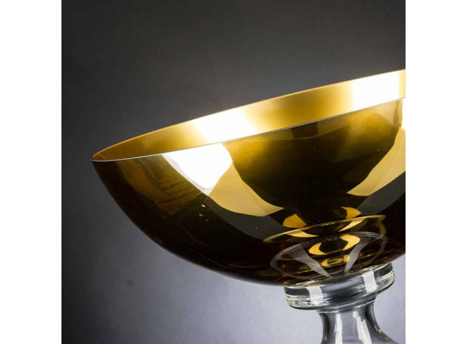 Decoratieve geblazen glazen vaas, handgemaakt in Italië - Serena Viadurini
