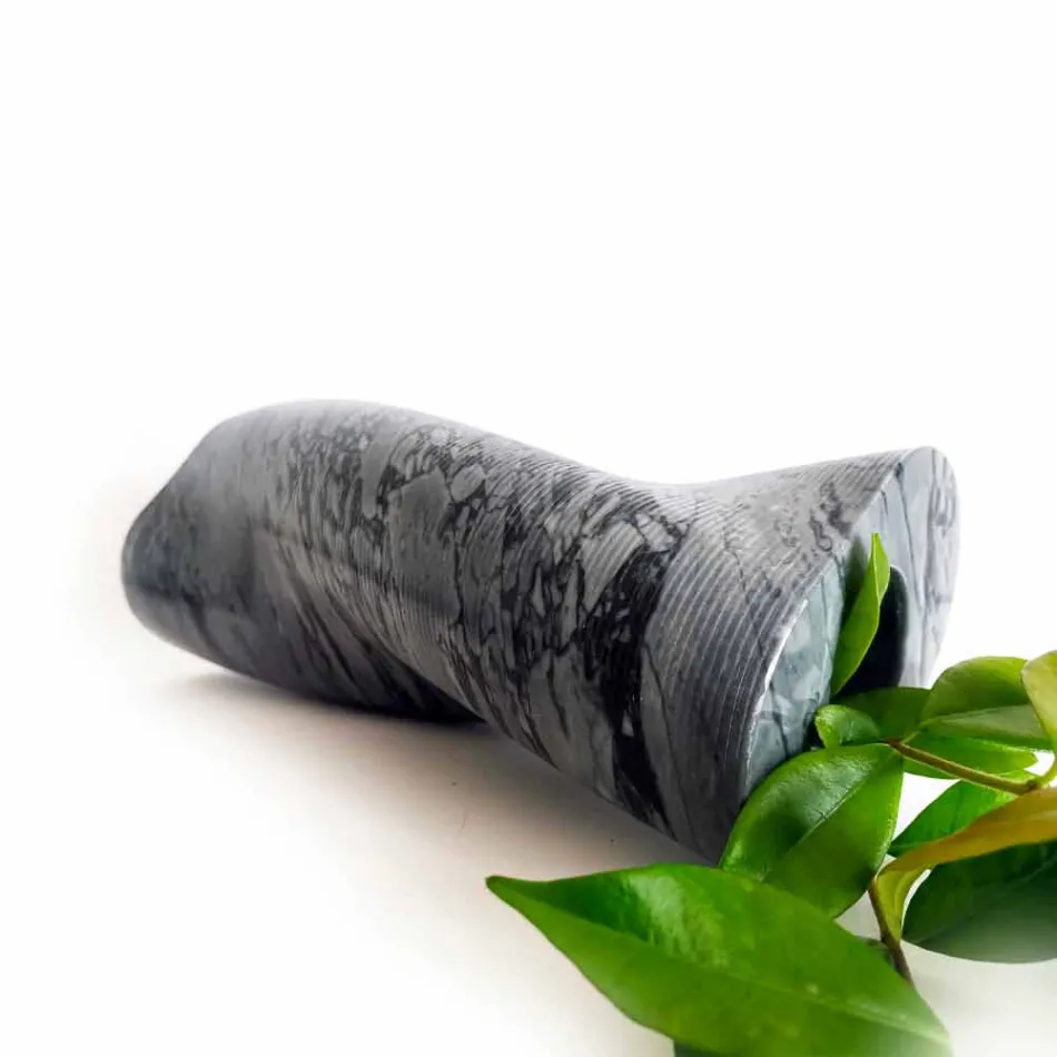 Moderne decoratieve vaas in Bardiglio Fiorito-marmer Gemaakt in Italië - Dido Viadurini