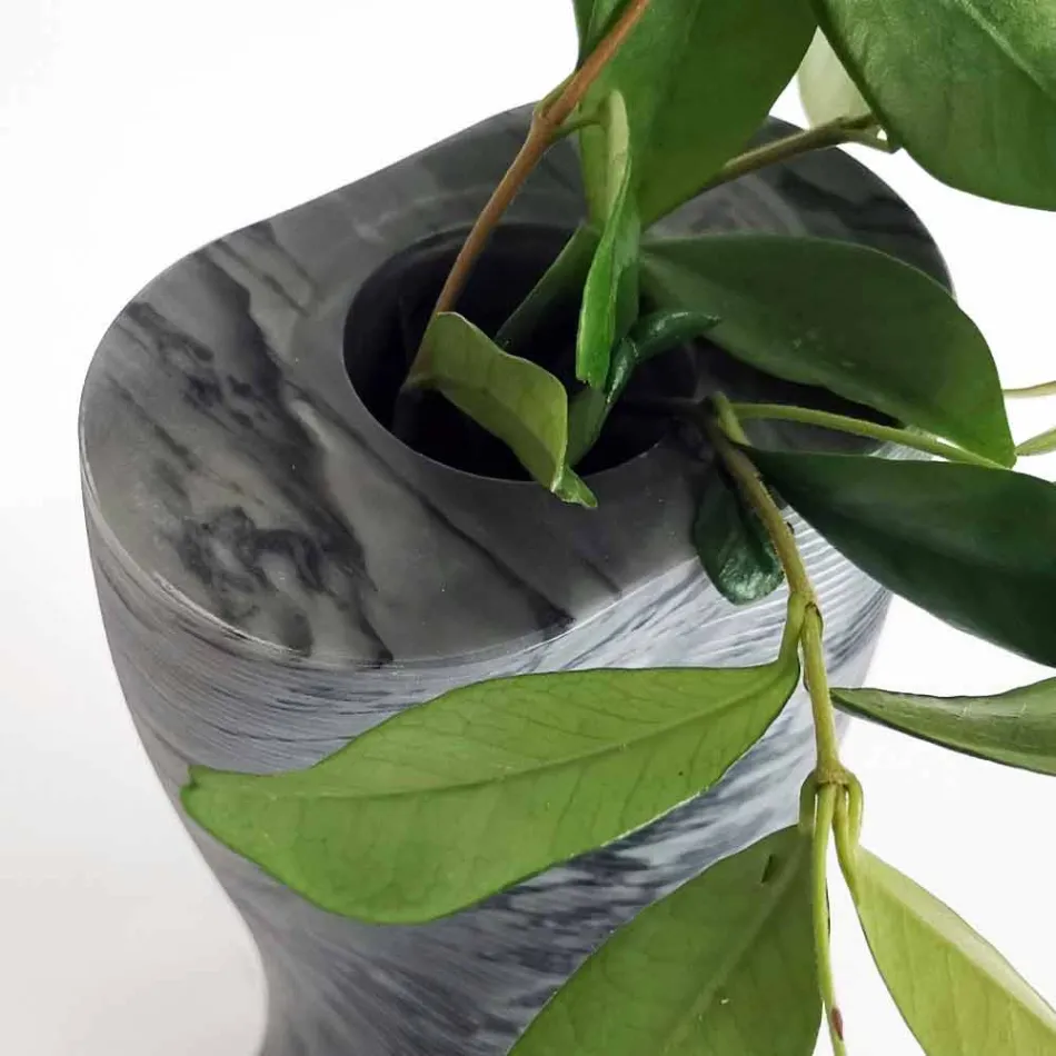 Moderne decoratieve vaas in Bardiglio Fiorito-marmer Gemaakt in Italië - Dido Viadurini