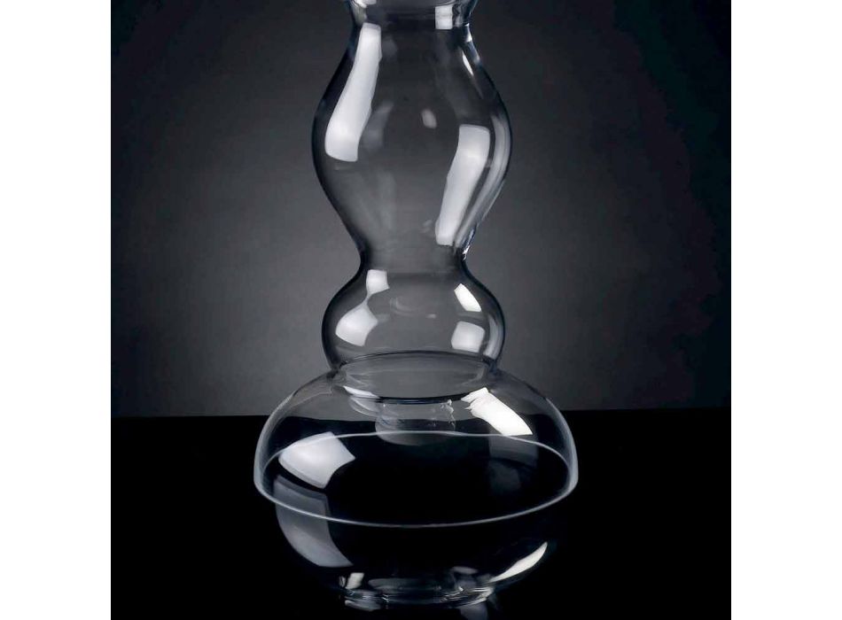 Moderne decoratieve vaas in wit en transparant glas Made in Italy - Vulcano Viadurini