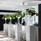 Moderne decoratieve vaas in wit en transparant glas Made in Italy - Vulcano Viadurini