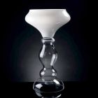 Moderne decoratieve vaas in wit en transparant glas Made in Italy - Vulcano Viadurini