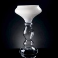 Moderne decoratieve vaas in wit en transparant glas Made in Italy - Vulcano