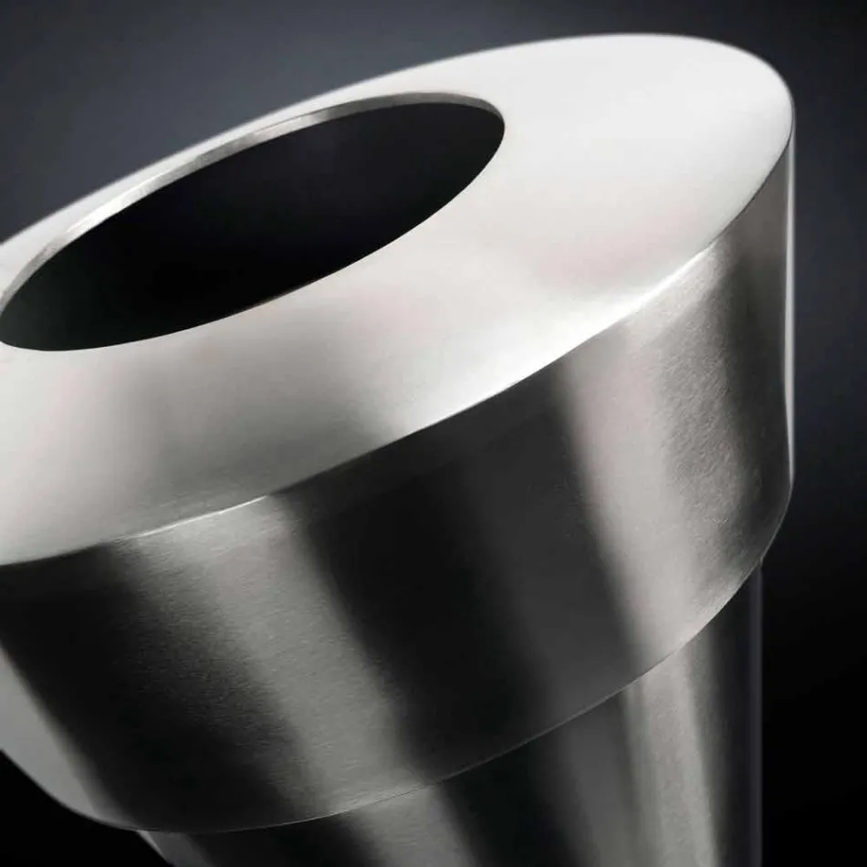 Decoratieve binnenvaas in gesatineerd staal Made in Italy - Gardeno Viadurini