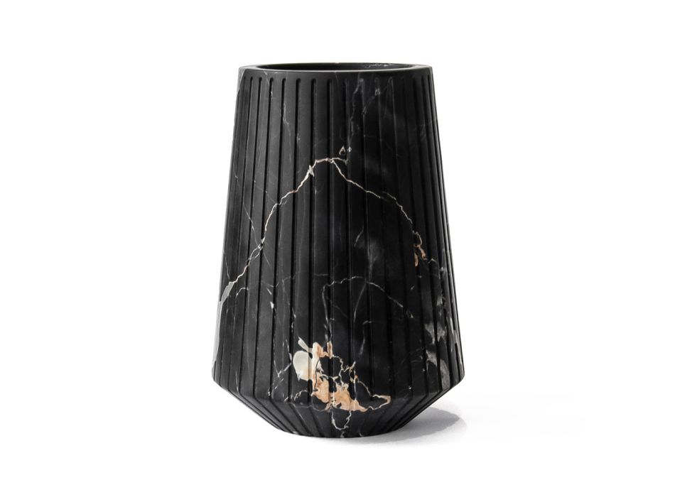 Vaas van wit Carrara-marmer of zwart Portoro-gestreept ontwerp - Cairo Viadurini