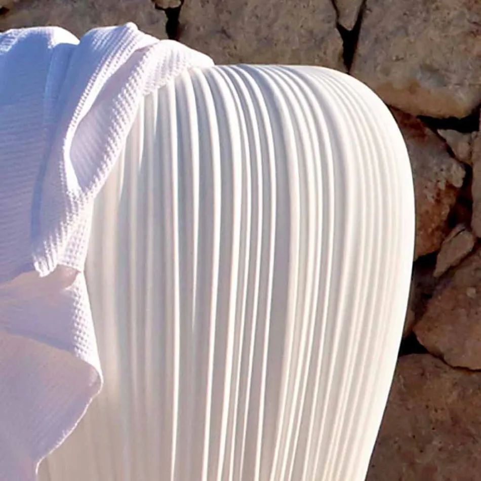 Decoratievaas voor binnen of buiten in polyethyleen, 2 stuks - Skin by Myyour Viadurini