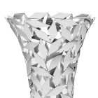 Elegante luxe vaas in glas en zilveren metalen geometrische decoraties - Torresi Viadurini