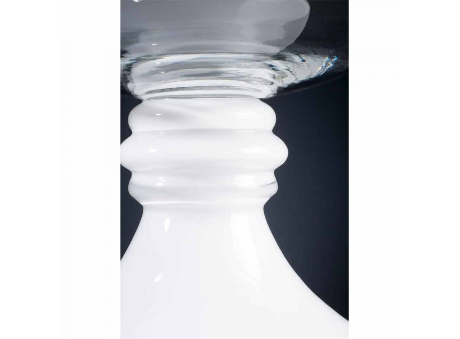 Elegante binnenvaas in wit en transparant glas Made in Italy - Allegra Viadurini