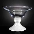 Elegante binnenvaas in wit en transparant glas Made in Italy - Allegra Viadurini
