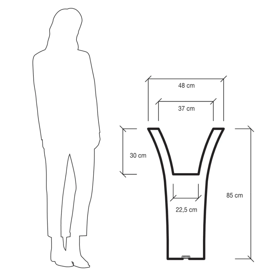 Tuinbloempot in gekleurd polyethyleen Made in Italy - Tremont Viadurini
