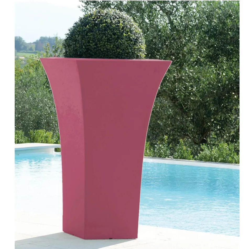 Tuinbloempot in gekleurd polyethyleen Made in Italy - Tremont Viadurini