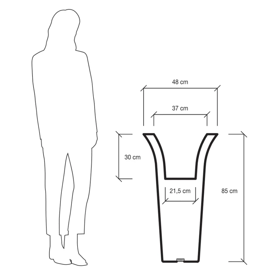 Ronde tuinplanter in polyethyleen Made in Italy - Tremont Viadurini