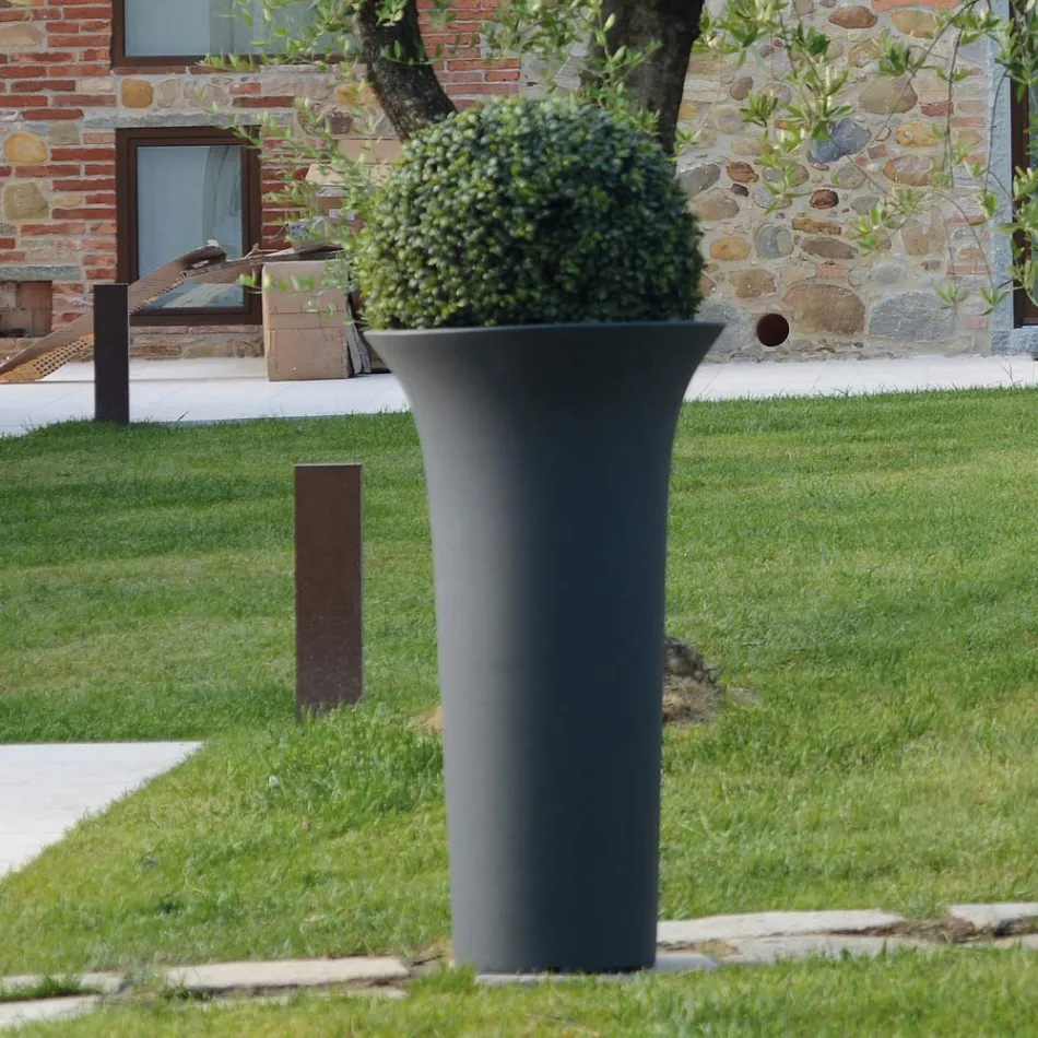 Ronde tuinplanter in polyethyleen Made in Italy - Tremont Viadurini