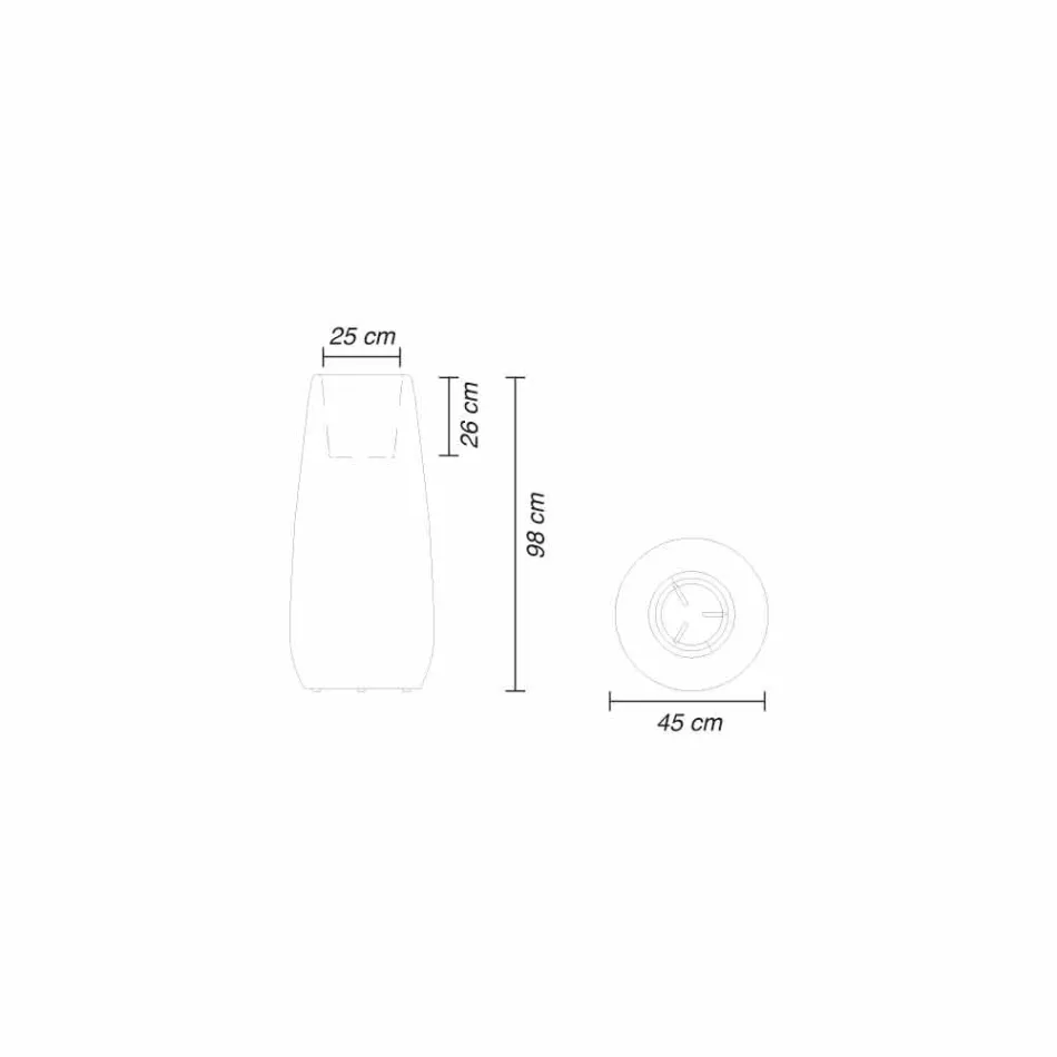 Plantenvaas in lichtgevend plastic, ontwerp in 3 maten - Pandora by Myyour Viadurini