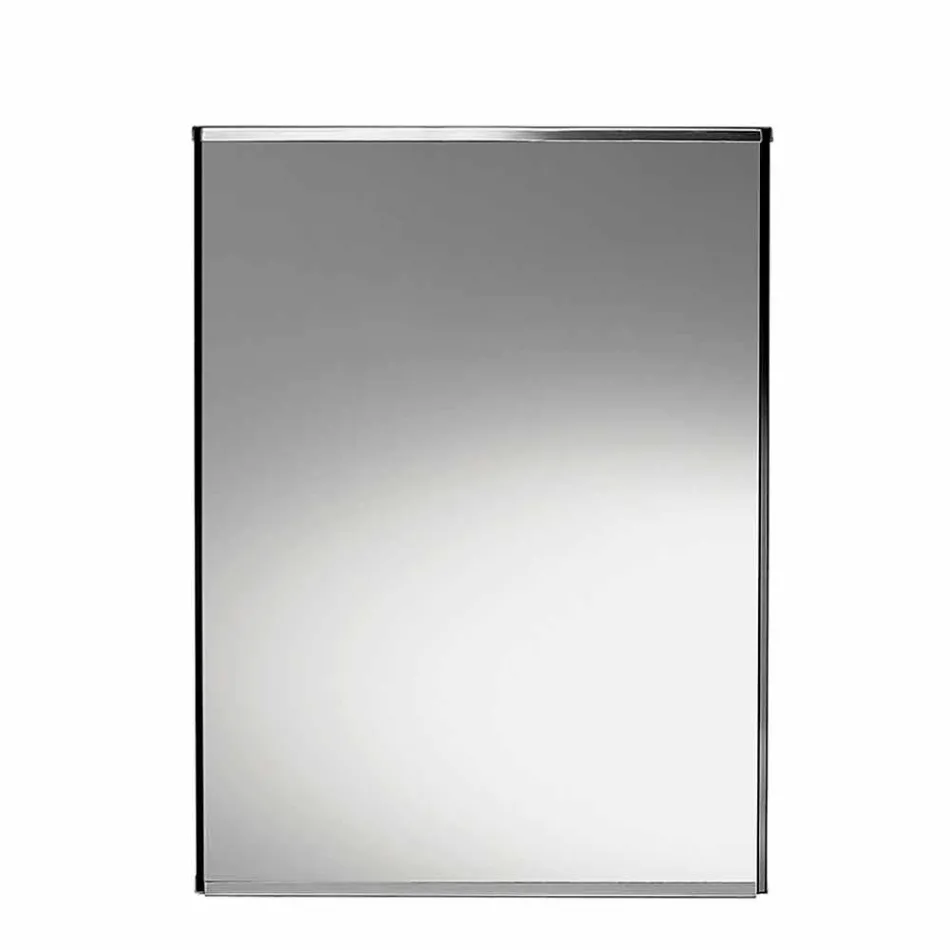 Vrijstaande geometrische spiegelvaas en structuur in hout en staal - Ghenna Viadurini