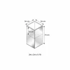 Vrijstaande geometrische spiegelvaas en structuur in hout en staal - Ghenna Viadurini