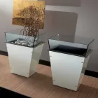 Vrijstaande vaas in glas en verwisselbare panelen 3 afmetingen - Ghenna Viadurini