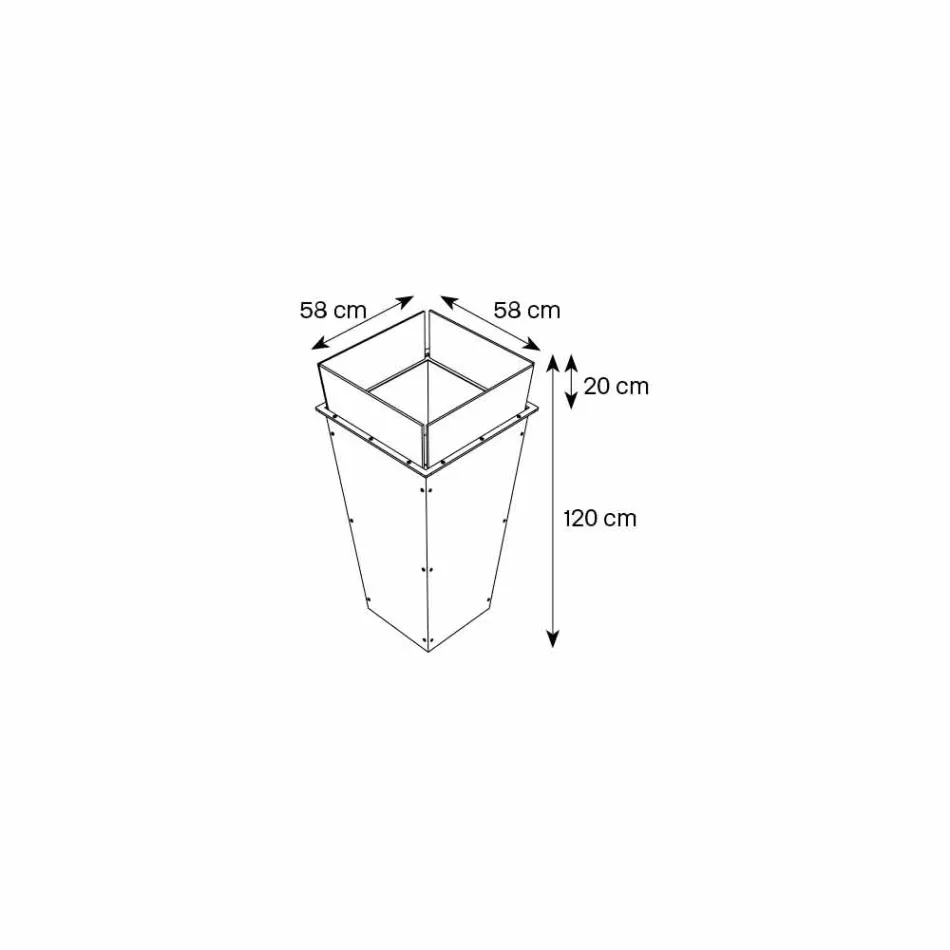 Vrijstaande vaas in glas en verwisselbare panelen 3 afmetingen - Ghenna Viadurini
